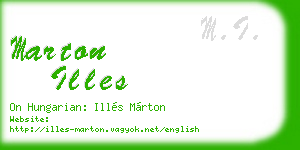 marton illes business card